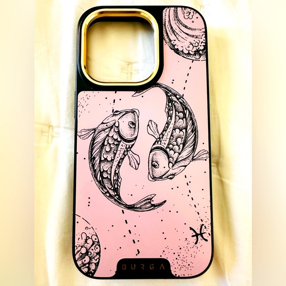BURGA iPhone 14 Pro Elite Dark MagSafe Pisces Fish Pink & Black Phone Case - Picture 1 of 3